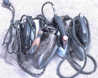 1160 - Lort of 4 Antique Irons You are buying a used as-is electric/electronic item. We do not guarantee all components are present, and if it is not expressly stated, it is untested.