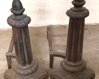 1029 - 2 Metal Andirons - 24" x 12" x 24"
