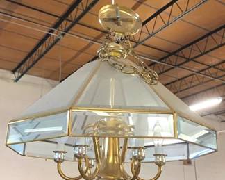 683 - Hanging Light Fixture - 20" x 15" You are buying a used as-is electric/electronic item. We do not guarantee all components are present, and if it is not expressly stated, it is untested.