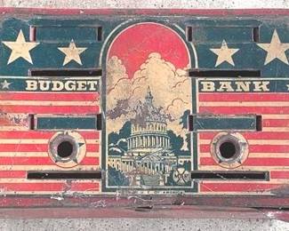 1192 - Antique Budget Bank - 3" x 6" x 3"
