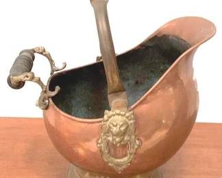 118 - Copper Coal Scuttle - 12" x 14" x 16"