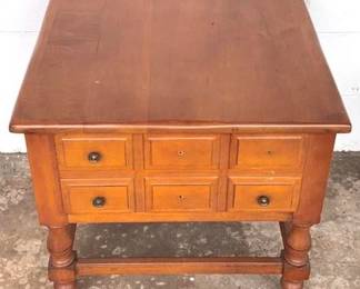 617 - One Drawer Table - AS-IS Damaged Top Missing Knobs 23" x 23" x 23"
