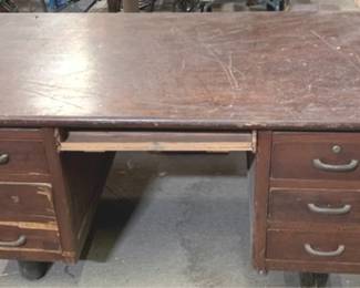890 - Wood Desk - AS-IS - Damaged - 29" x 78" x 38"