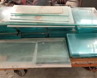 518 - Lot of Assorted Glass Panels (Cart Not Included)