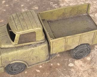 644 - Vintage Plastic Military Truck by Ideal Toys 16" Long