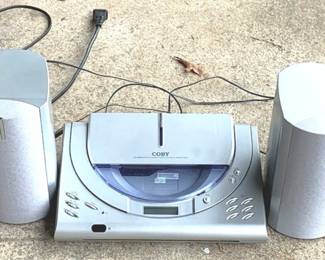 734 - Coby CD Player Radio - 7" x 20" You are buying a used as-is electric/electronic item. We do not guarantee all components are present, and if it is not expressly stated, it is untested.