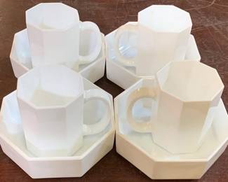 829 - Milk Glass Cups & Bowls Set