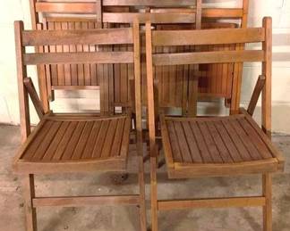 952 - 5Wood Folding Chairs - 32" x 17" x 19"
