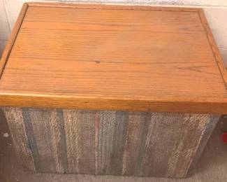 1157 - Wood Top Ottoman Table - 17" x 27" x 20"