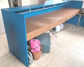 1208 - Large Wood Desk - 42" x 120" x 28"