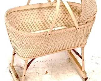 42 - Wicker Bassinet - 28" x 22" x 15"