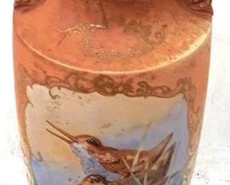532 - Oriental Vase w/ Lid- Pairpoint Limoges, 16"Tall