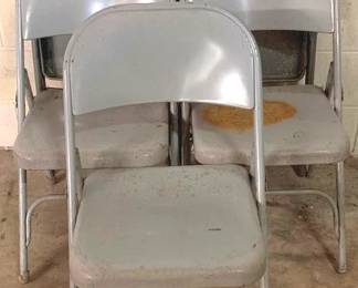 942 - 5 Metal Folding Chairs - 31" x 18" x 16"