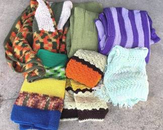 759 - Lot of 6 Assorted Afghan Blankets