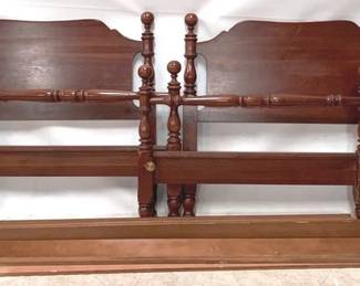 381 - Pair of Wood Twin Beds - 39" x 68" x 40"