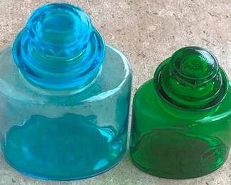 921 - 2 Glass Jars with Lids - 8" & 6" Tall