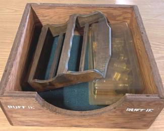 1065 - Wood Crate with Contents - 7" x 17" x 17"
