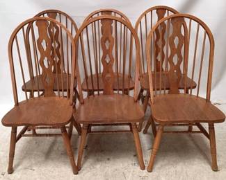 352 - 6 Wood Chairs - 41" x 16" x 16"