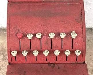 551 - Tom Thumb Toy Cash Register - 8" x 7" x 7.5" Broken Window