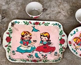 564 - Miniature Metal Toy Tea Set