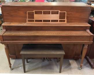 779 - Vintage Piano & Bench Piano - 60" x 60" x 32" Bench - 20" x 30" x 19"