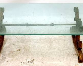 17 - Glass Top Coffee Table - 15" x 24" x 48"
