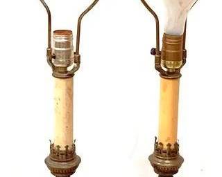 98 - 2 Lamps - 27" Tall You are buying a used as-is electric/electronic item. We do not guarantee all components are present, and if it is not expressly stated, it is untested.