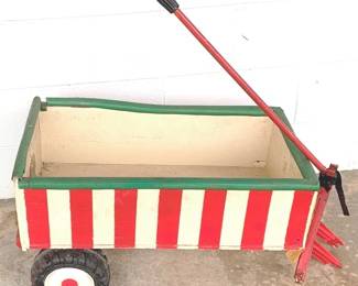 569 - Wood Cart - AS-IS - No Front Wheels 14" x 27"x 19"