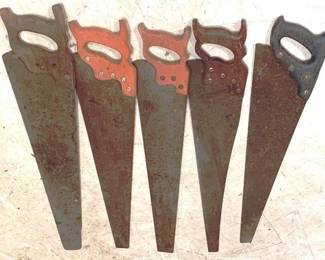 330 - Lot of 5 Hand Saws - 29" Long