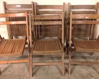 951 - 6 Wood Folding Chairs - 32" x 17" x 19"