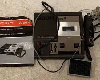 224 - Craig 2706A Cassette Player with 8 Track Player & Recorder You are buying a used as-is electric/electronic item. We do not guarantee all components are present, and if it is not expressly stated, it is untested.