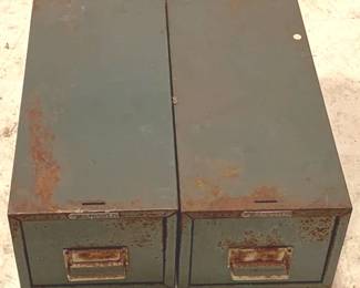 454 - 2 Metal file Cabinets - 6" x 8" x 16"