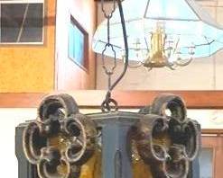 682 - Hanging Light Fixture - 12" x 8" x 8" You are buying a used as-is electric/electronic item. We do not guarantee all components are present, and if it is not expressly stated, it is untested.