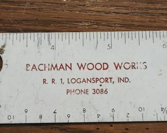 BACHMAN WOOD WORKS ADVERTISING RULER