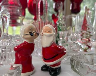 Kissing Santa and Mrs. Clause
