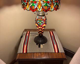 Tiffany style stained glass lamp, with dual light control, and nightlight option