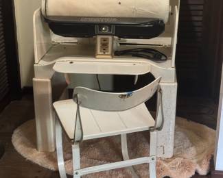 Vintage Model 95 Iron rite Mangle Ironing Machine & Iron rite Metal Chair