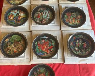 Set of 11 "Russian Legends" Porcelain Plates