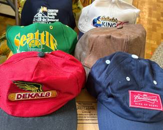 DeKalb, corn hat, Seattle hat, Rochelle, hat, Cabela’s, leather hat, Budweiser
