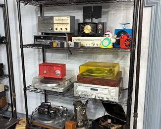 Vintage stereo equipment, Motorola AM/FM radio, 8 track player
