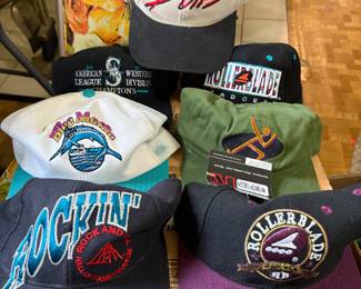Rollerblade hats, blue marlin hat, bulls hat
