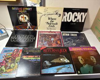 Some of the records here more than 4000+
Sesame Street fever, where the sidewalk ends, rocky, Star Wars, Christmas Star Wars, Star Trek lp records
