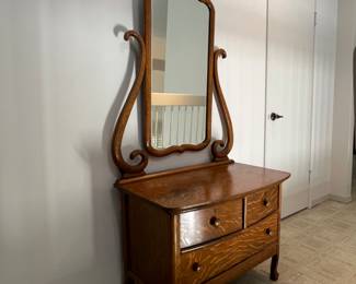 Antique oak vanity..