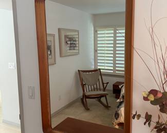 MCM Danish teak mirror from "Pedersen and Hansen."