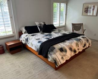This teak bedroom set with bed frame,