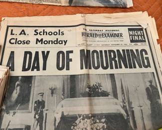 Historical newspapers in good condition, RFK, the Northridge Earthquake, Reagan's assassination attempt, the 1984 Olympics & several other original newspapers!