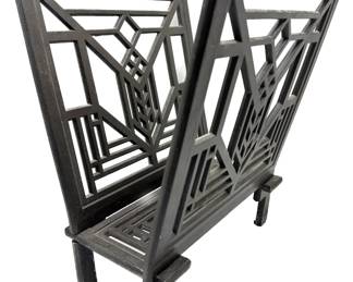 Vintage Frank Lloyd Wright Lake Geneva Hotel Design Cast Iron Magazine Rack
Lot #: 2