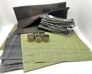 22 Chilewich Basketweave Placemats In 4 Patterns, 8 Napkins & 5 Napkin Rings
Lot #: 41