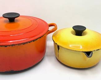 2 Le Creuset Vintage Cast Iron Enamel Dutchoven Pots
Lot #: 14
