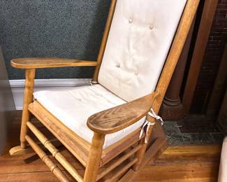 Vintage Rocking Chair With Caned Back & Cushion
Lot #: 109